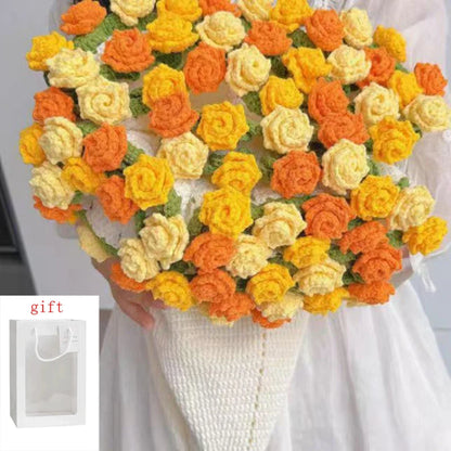 Handmade Crochet Rose Blanket Bouquet | Unique Birthday Gift for Her