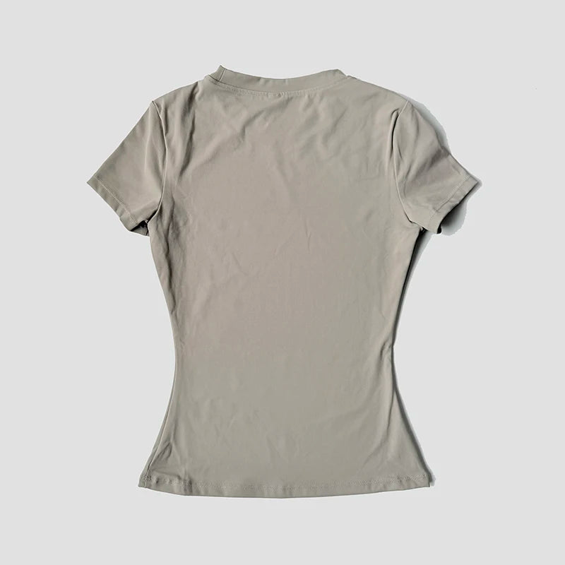 Women’s Short Sleeve Workout Set – T-Shirt & High Waist Biker Shorts