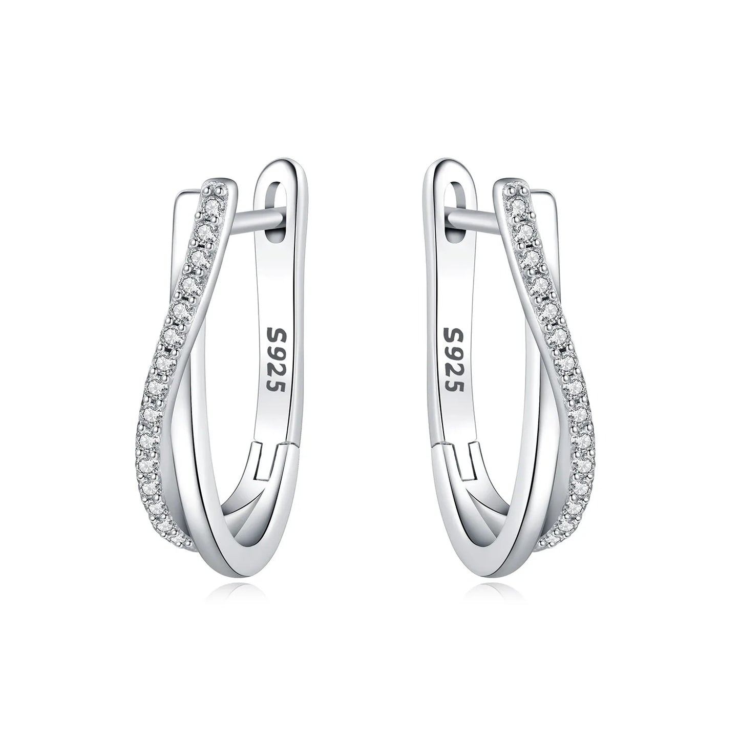 925 Sterling Silver Hoop Earrings – Minimalist Layered Huggie Earrings for Women