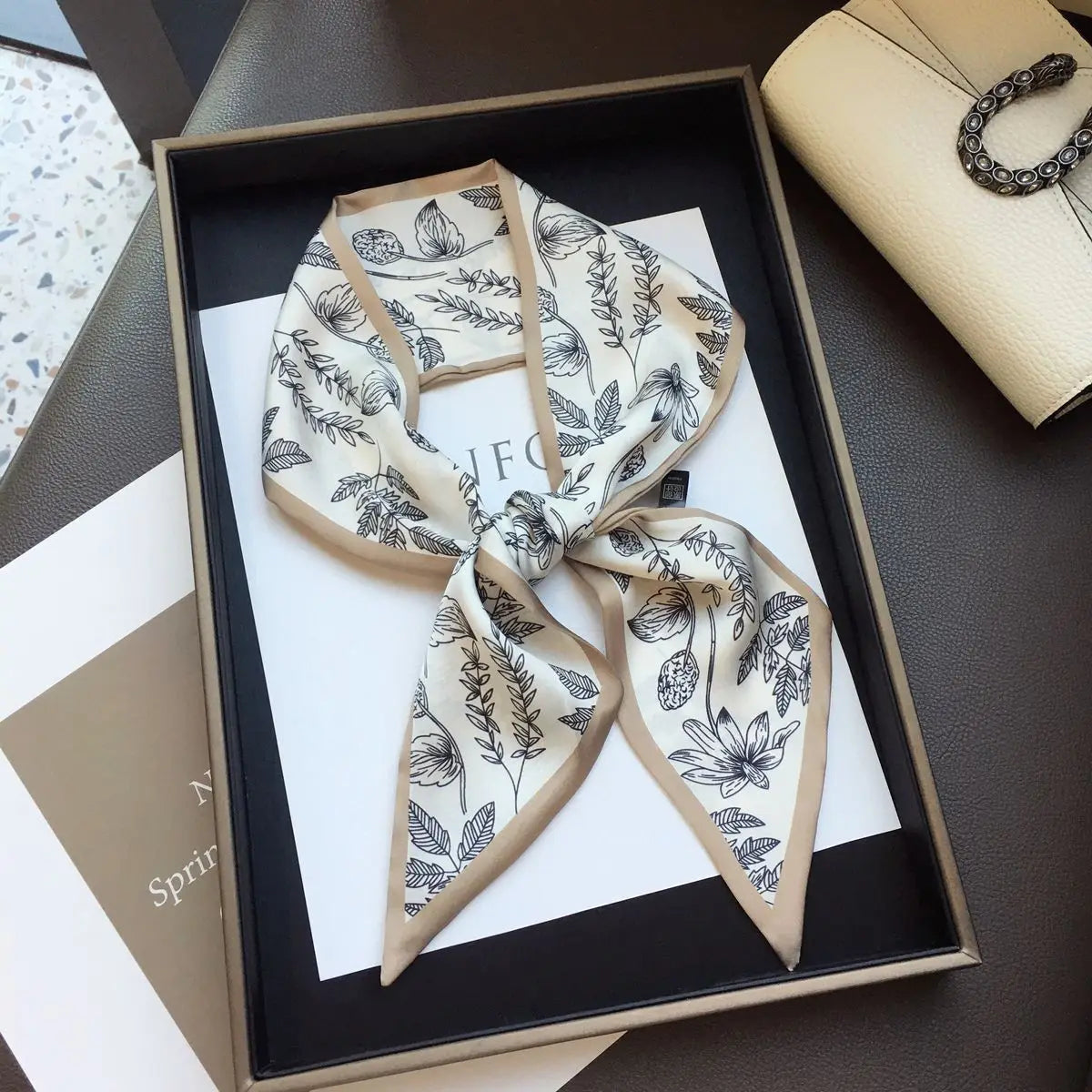 Vintage Paisley Hair Scarf for Women – Satin Headband Neck Tie Ribbon