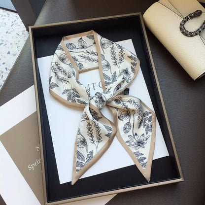 Vintage Paisley Hair Scarf for Women – Satin Headband Neck Tie Ribbon