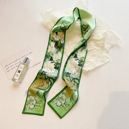 Vintage Paisley Hair Scarf for Women – Satin Headband Neck Tie Ribbon