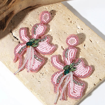 Boho Beach Statement Earrings – Handmade Beaded Starfish Seahorse Shell Drop Earrings for Women