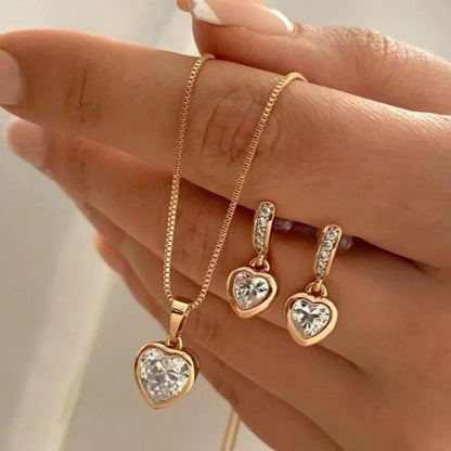 Pearl Necklace & Earrings Set – Elegant Gold Pearl Jewelry Set for Women