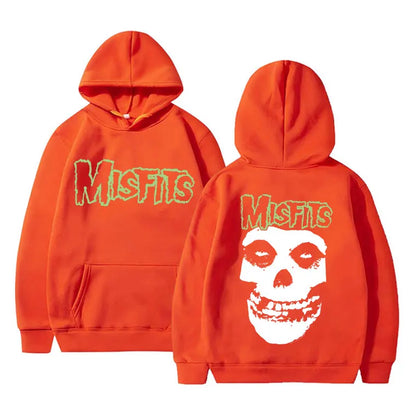Misfits Skull Hoodie – Punk Rock Graphic Pullover Hoodie for Men & Women