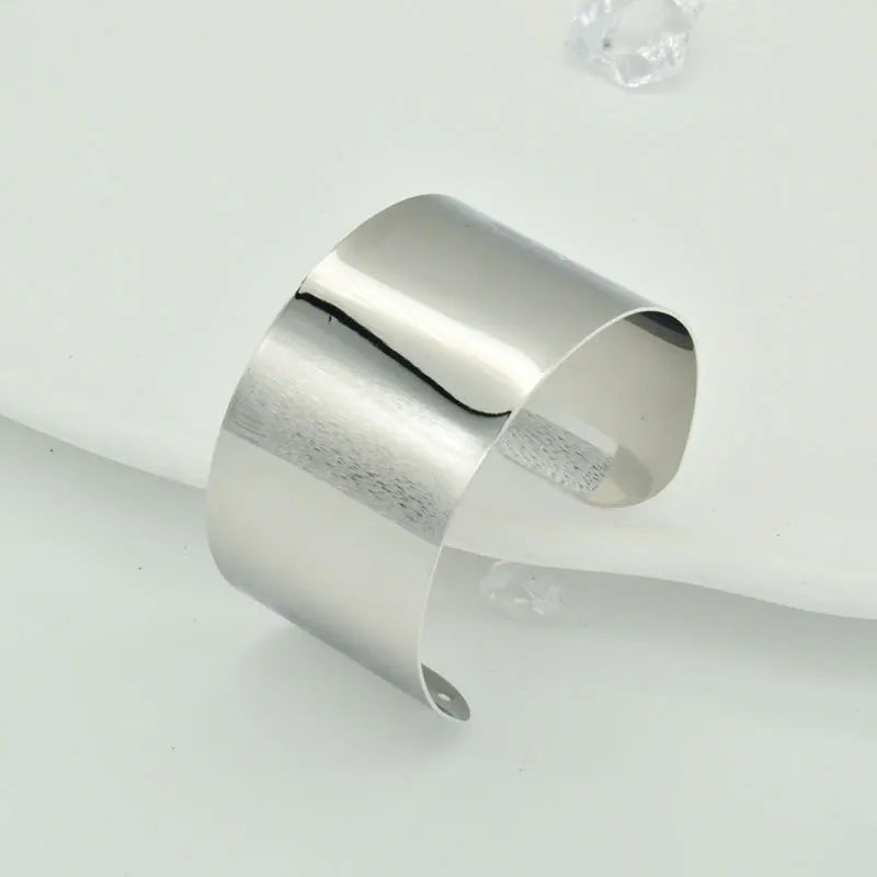 Gold Irregular Statement Cuff Bracelet – Bold Metal Bangle