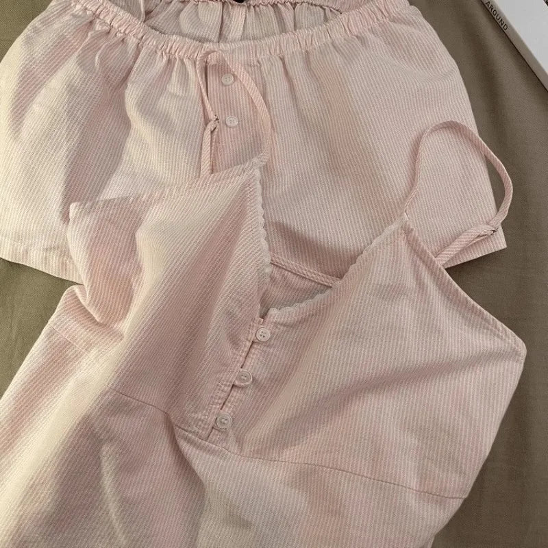 Women’s Soft Ribbed Lounge Set – Cami Top & Shorts Pajama Set