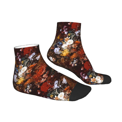 Floral Print Ankle Socks – Vintage Aesthetic Women’s Fashion Socks