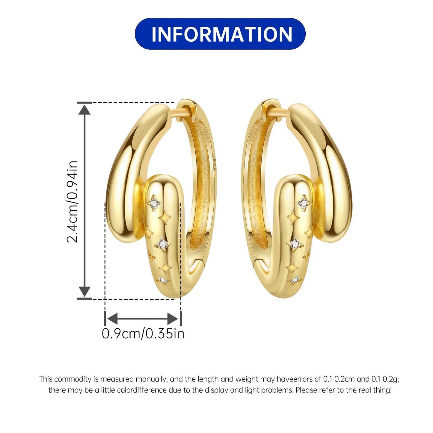 925 Sterling Silver Hoop Earrings – Minimalist Layered Huggie Earrings for Women
