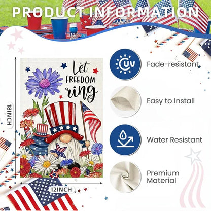4Th of July Garden Flags for Outside, Let FREEDOM Ring Patriotic