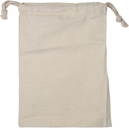 Cotton Drawstring Storage Bags – Reusable Canvas Organizer Pouches Set for Travel & Home