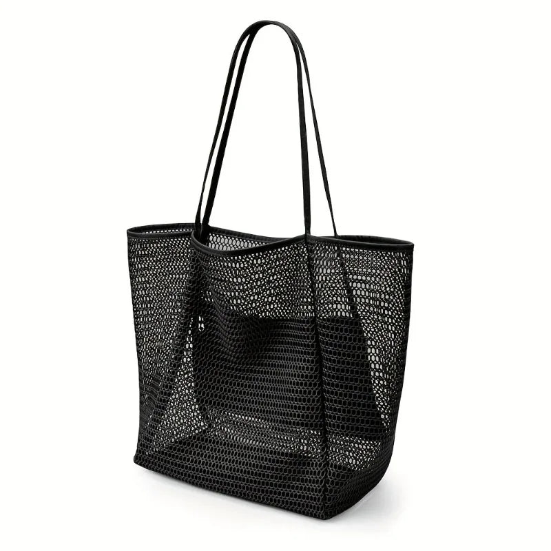 Large Mesh Beach Tote Bag – Waterproof Summer Shoulder Bag for Women