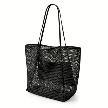 Large Mesh Beach Tote Bag – Waterproof Summer Shoulder Bag for Women