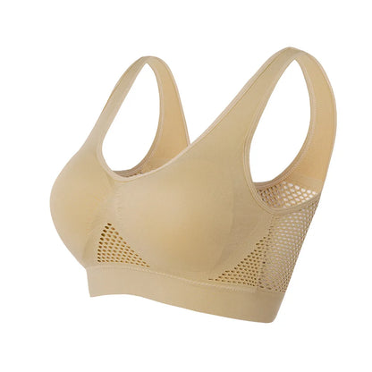Seamless Sports Bra – Breathable Push Up Fitness Bra with Removable Pads