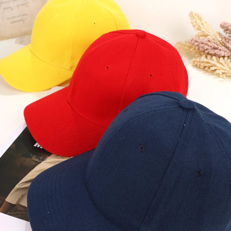 Solid Color Baseball Cap – Casual Adjustable Sports Hat