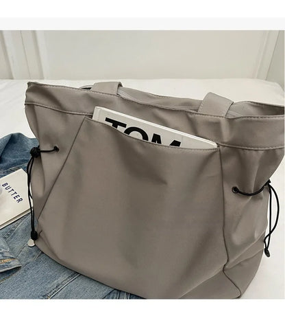 Minimalist Nylon Tote Bag – Large Capacity Casual Shoulder Handbag for Women