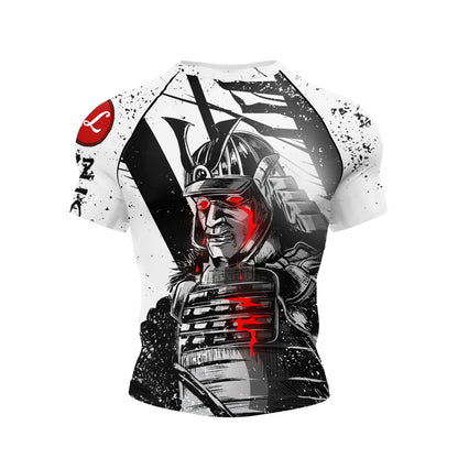 Pink BJJ Rash Guard Men Short Sleeve Jiu Jitsu Compression Training Shirt