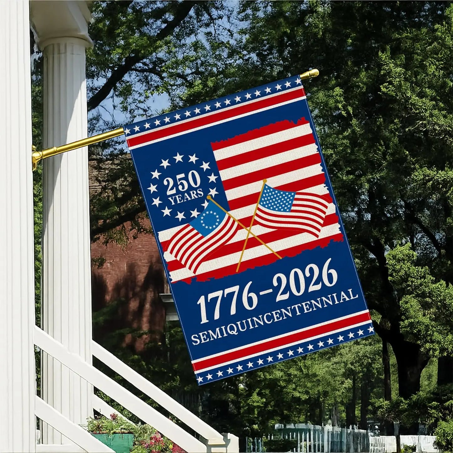250th Anniversary America Garden Flag, 1776-2026 USA 250 Years Banner 4th of July Patriotic