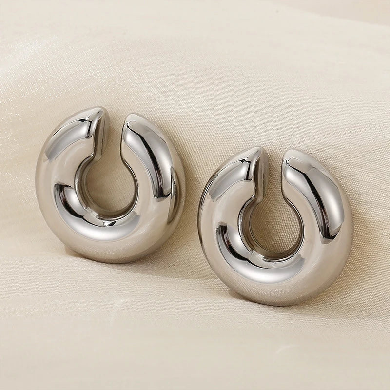 Chunky Hoop Earrings – Gold & Silver Statement Earrings