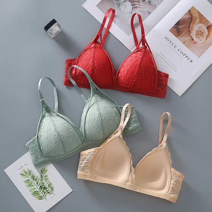 Sexy Lace Bralette for Women – Soft Wireless Push Up Bra
