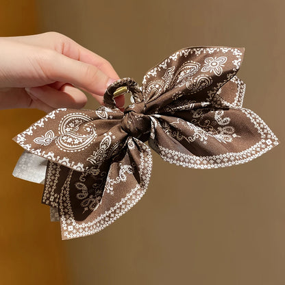 Vintage Lace Bow Hair Claw Clip – Elegant Floral Ribbon Updo Clip for Women