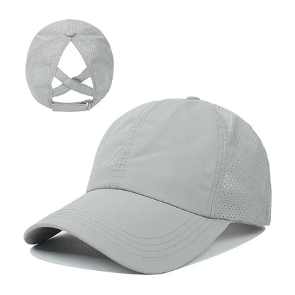 Women’s Ponytail Baseball Cap – Breathable Mesh Sports Hat for Running & Gym