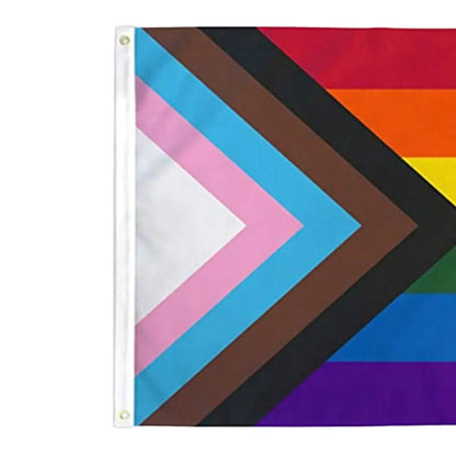 Progress Pride Rainbow Flag – Indoor Outdoor LGBTQ+ Pride Banner