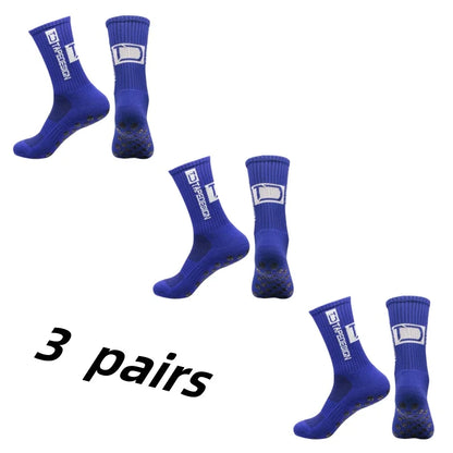 3 Pairs Grip Soccer Socks – Anti Slip Athletic Crew Sports Socks