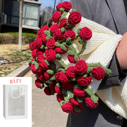 Handmade Crochet Rose Blanket Bouquet | Unique Birthday Gift for Her
