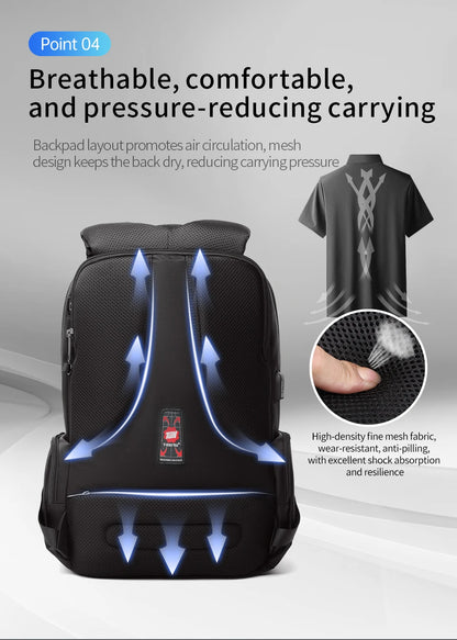 TIGERNU Laptop Backpack for Men – Waterproof Business Travel Backpack