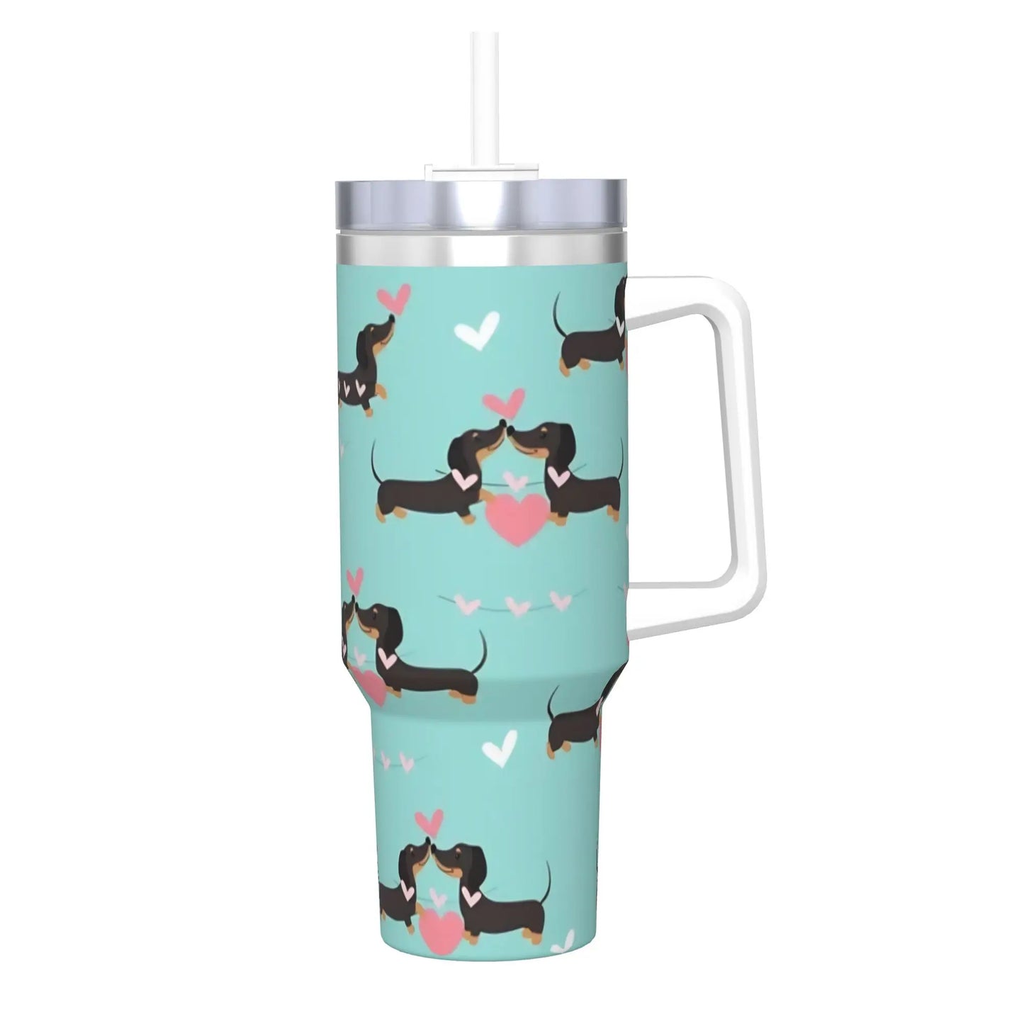 Dachshund Love 40oz Stainless Steel Tumbler with Straw Insulated Mug