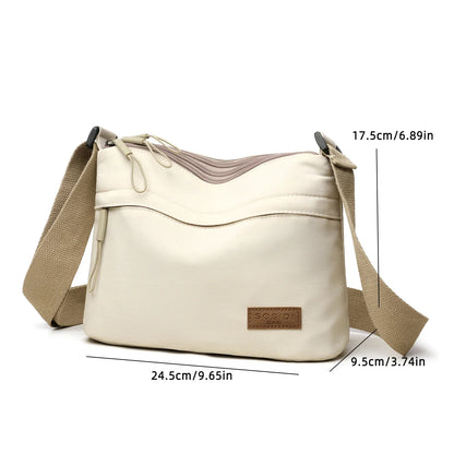 Minimalist Crossbody Shoulder Bag – Lightweight Casual Nylon Messenger Bag for Women