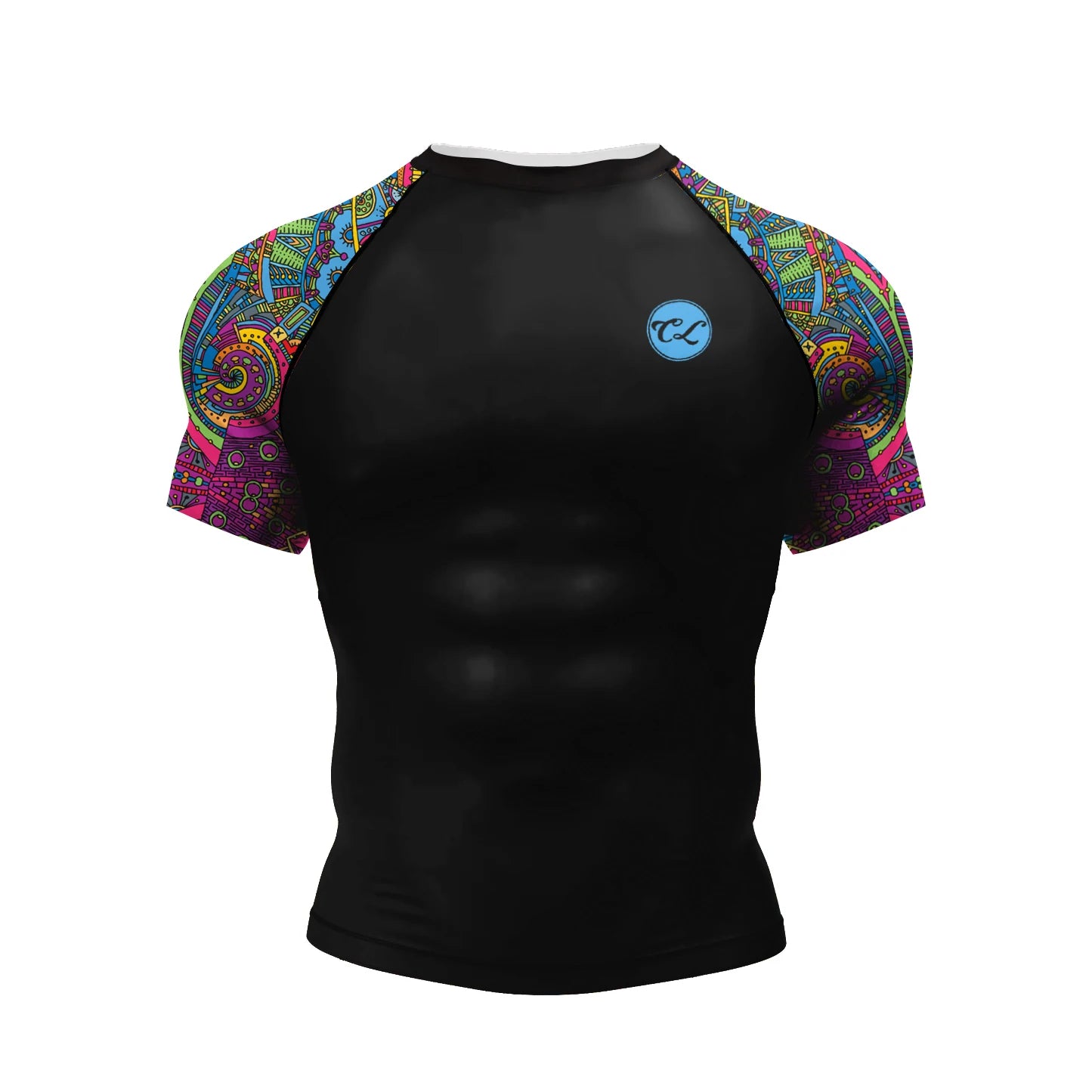 Pink BJJ Rash Guard Men Short Sleeve Jiu Jitsu Compression Training Shirt