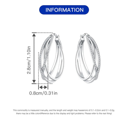 925 Sterling Silver Hoop Earrings – Minimalist Layered Huggie Earrings for Women