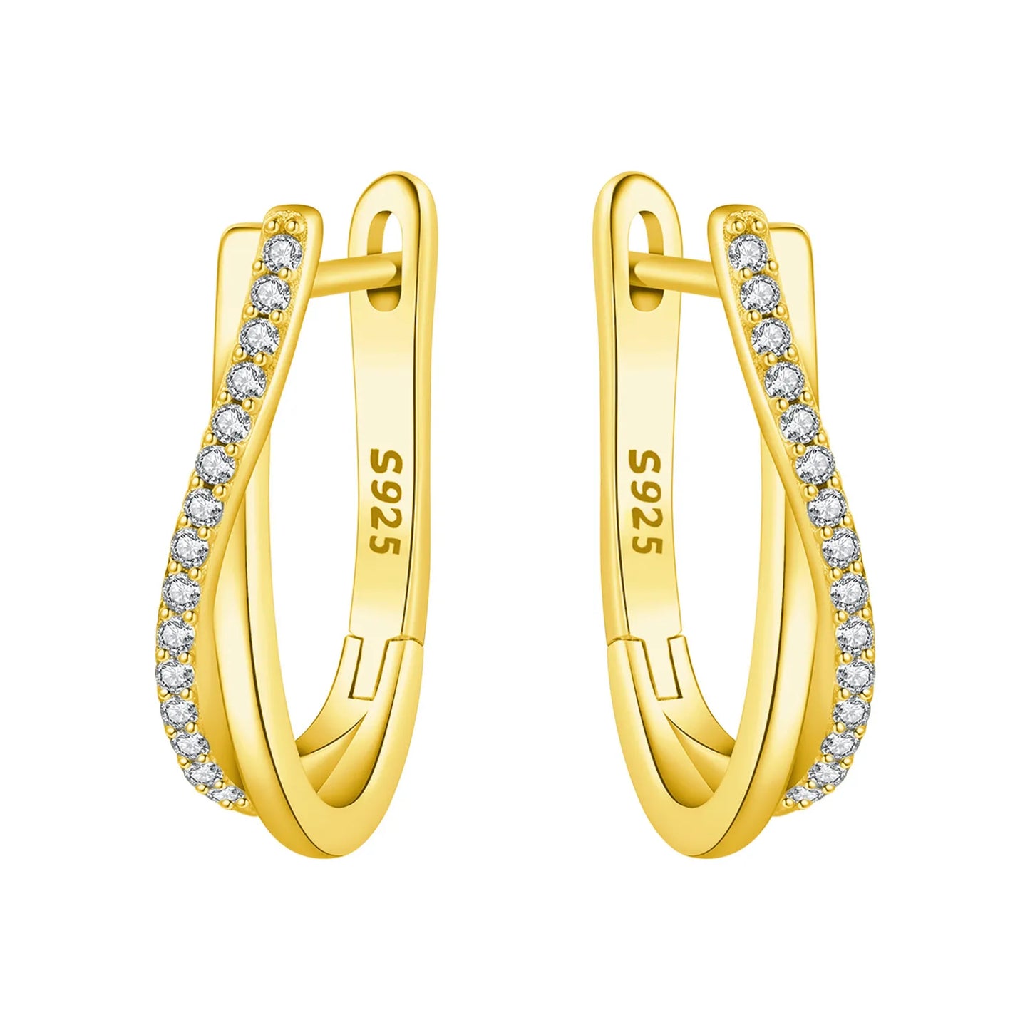 925 Sterling Silver Hoop Earrings – Minimalist Layered Huggie Earrings for Women
