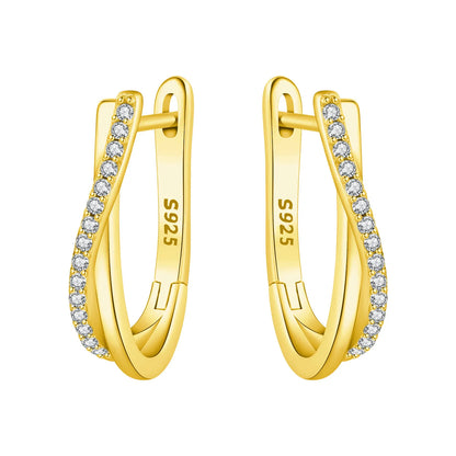 925 Sterling Silver Hoop Earrings – Minimalist Layered Huggie Earrings for Women