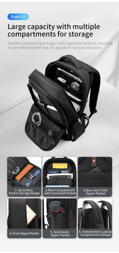 TIGERNU Laptop Backpack for Men – Waterproof Business Travel Backpack