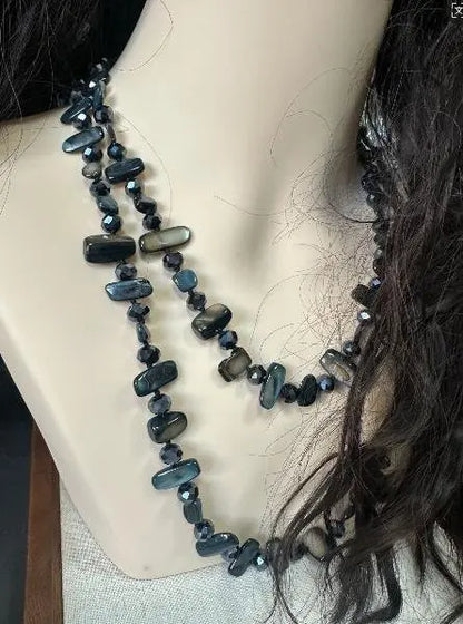 Bohemian Colorful Irregular Shell Beaded Necklace Long Sweater Chain Accessory Vintage Style Women's Holiday Fashion Jewelry