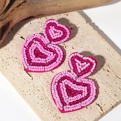 Boho Beach Statement Earrings – Handmade Beaded Starfish Seahorse Shell Drop Earrings for Women