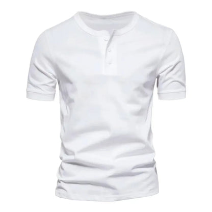 Men’s Casual Henley T-Shirt – Slim Fit Short Sleeve Cotton Tee