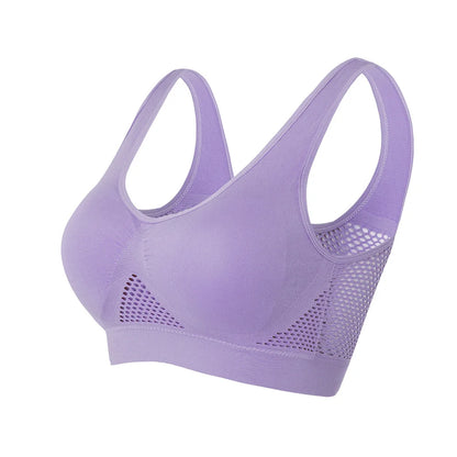 Seamless Sports Bra – Breathable Push Up Fitness Bra with Removable Pads