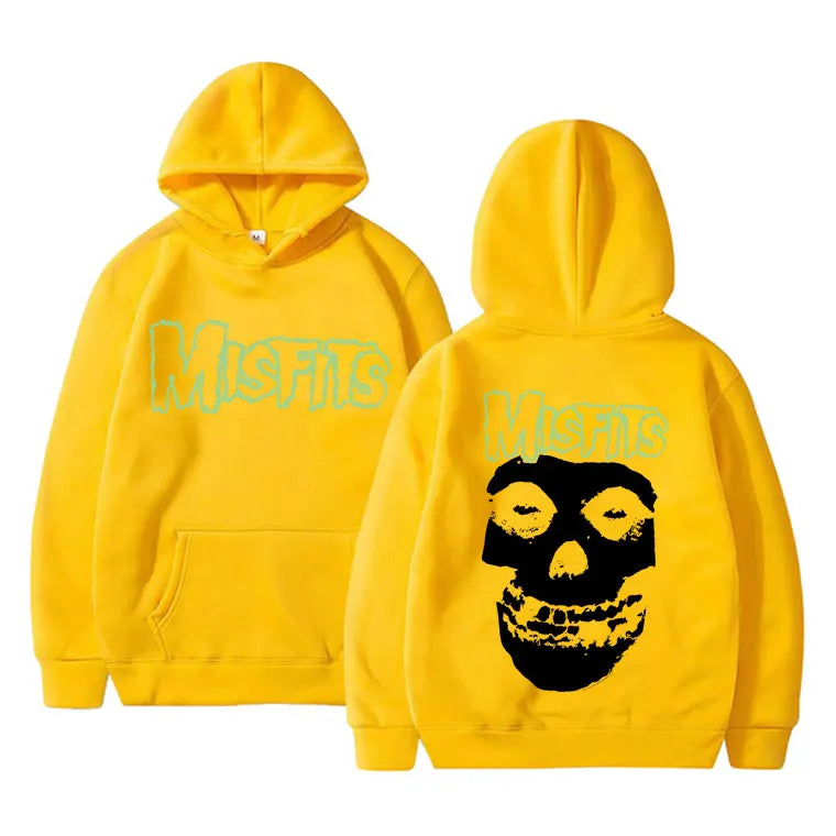 Misfits Skull Hoodie – Punk Rock Graphic Pullover Hoodie for Men & Women