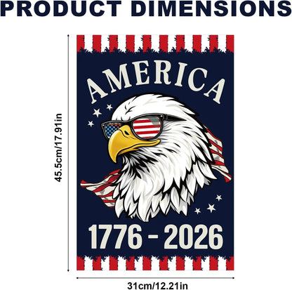 1776-2026 Semiquincentennial Garden Flag, Vintage Machine Washable 250th Theme America American Garden Flag