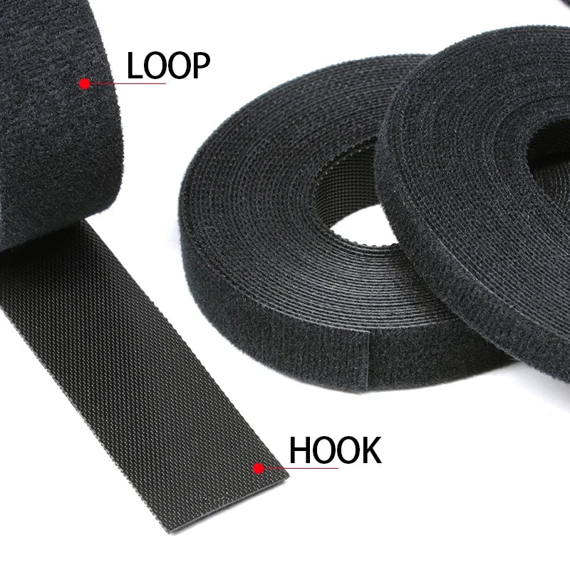 5m/roll Reusable Cable Management Strap Roll – Hook & Loop Fastener Tape