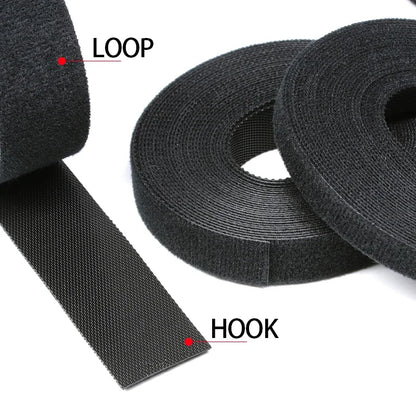 5m/roll Reusable Cable Management Strap Roll – Hook & Loop Fastener Tape