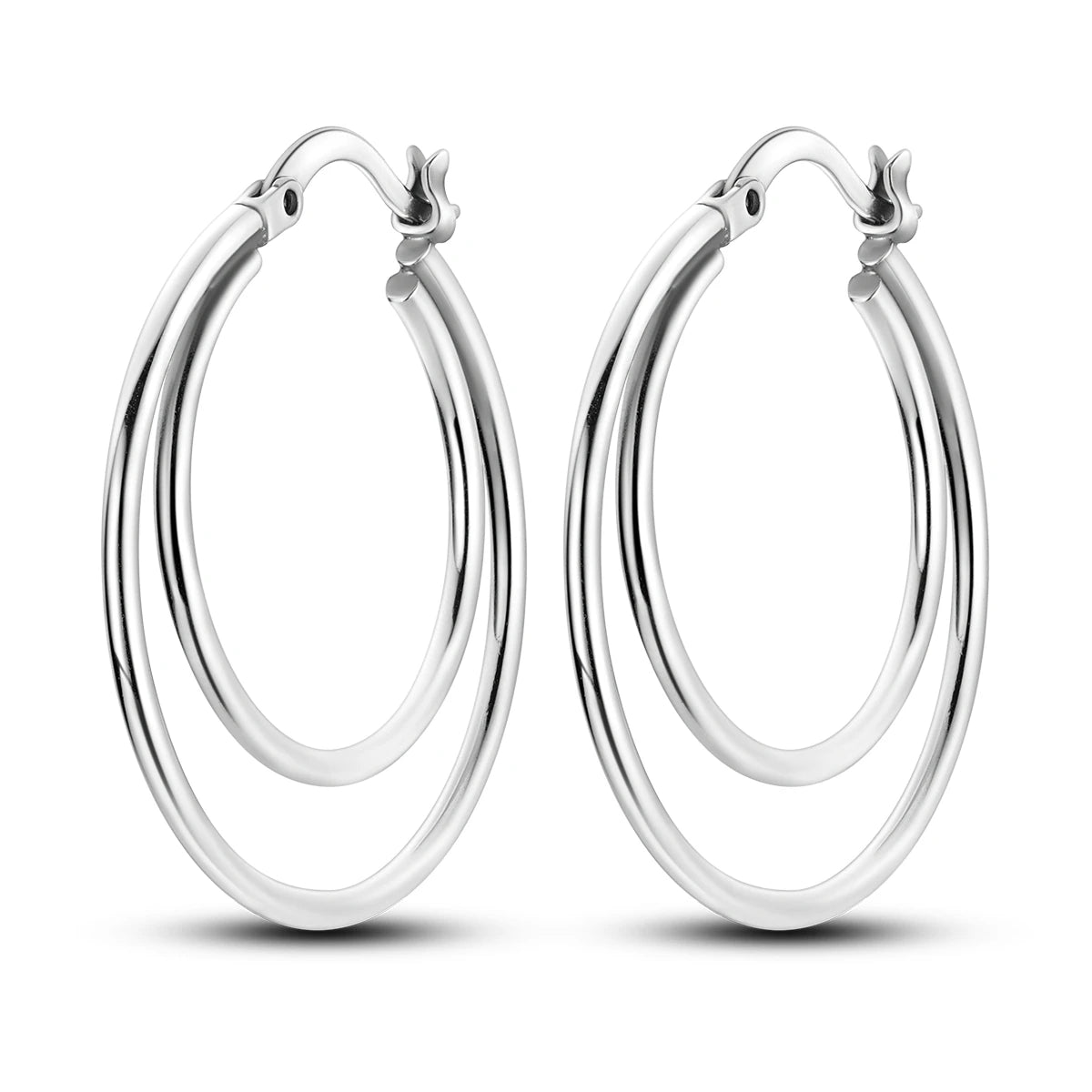 925 Sterling Silver Hoop Earrings – Minimalist Layered Huggie Earrings for Women