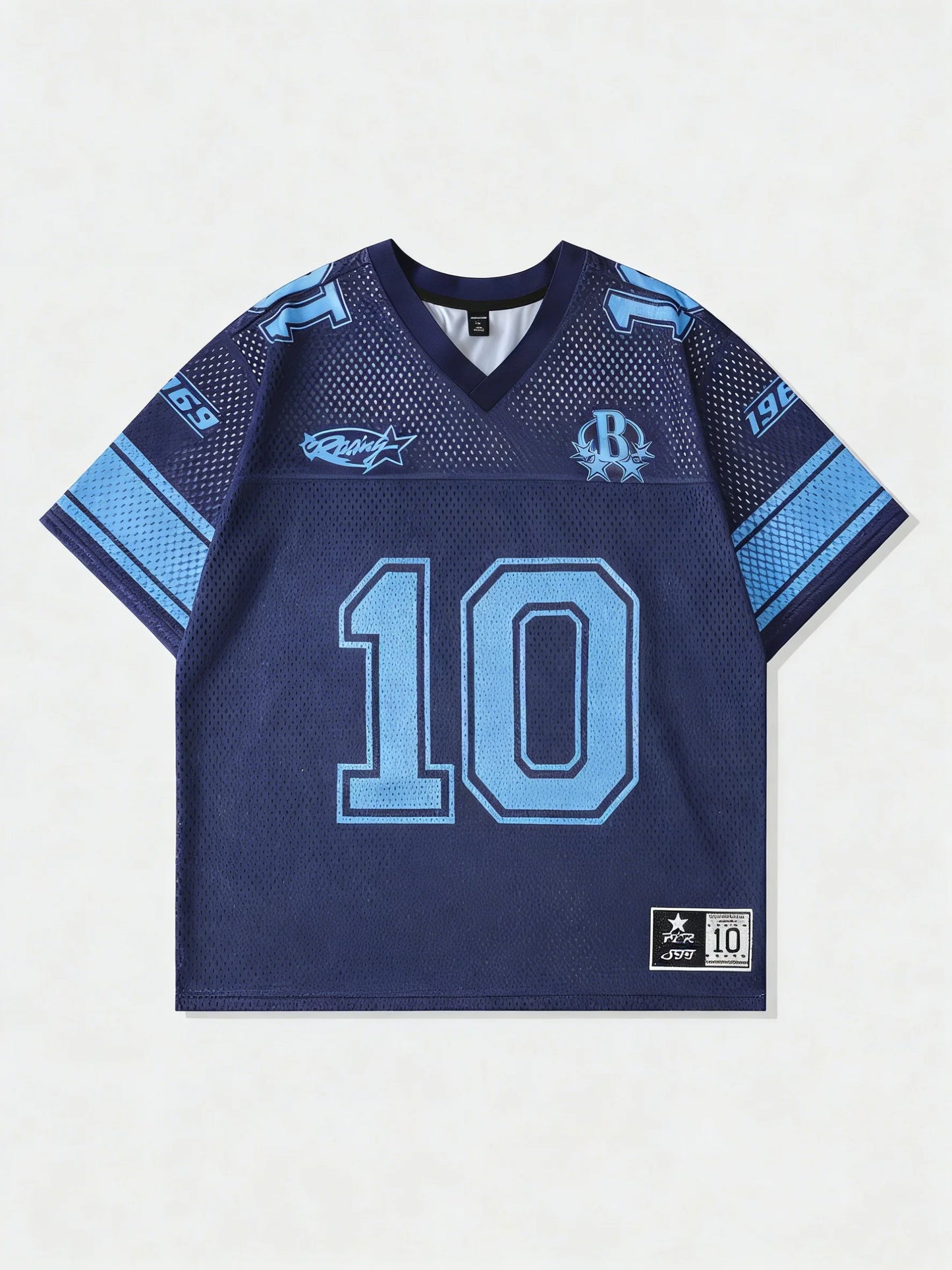 Number 10 Oversized Jersey T-Shirt Women V-Neck Sport Style Casual Summer Streetwear Tee