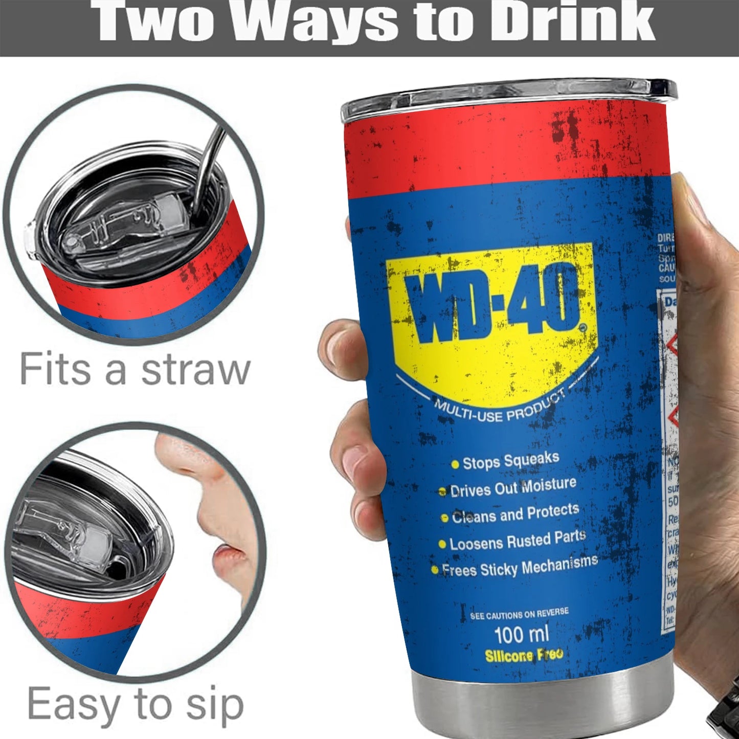 Funny Mechanic Tumbler 20oz – Vintage Motor Oil, Tool Kit & WD-40 Style Stainless Steel Travel Mug for Car Guys & Garage Lovers