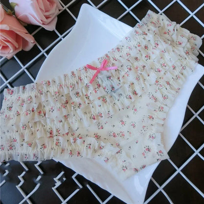 Cute Ruffle Lace Panties – Floral Mesh Low Waist Breathable Women Underwear