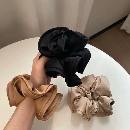 Oversized Satin Scrunchies – Large Soft Hair Ties for Women
